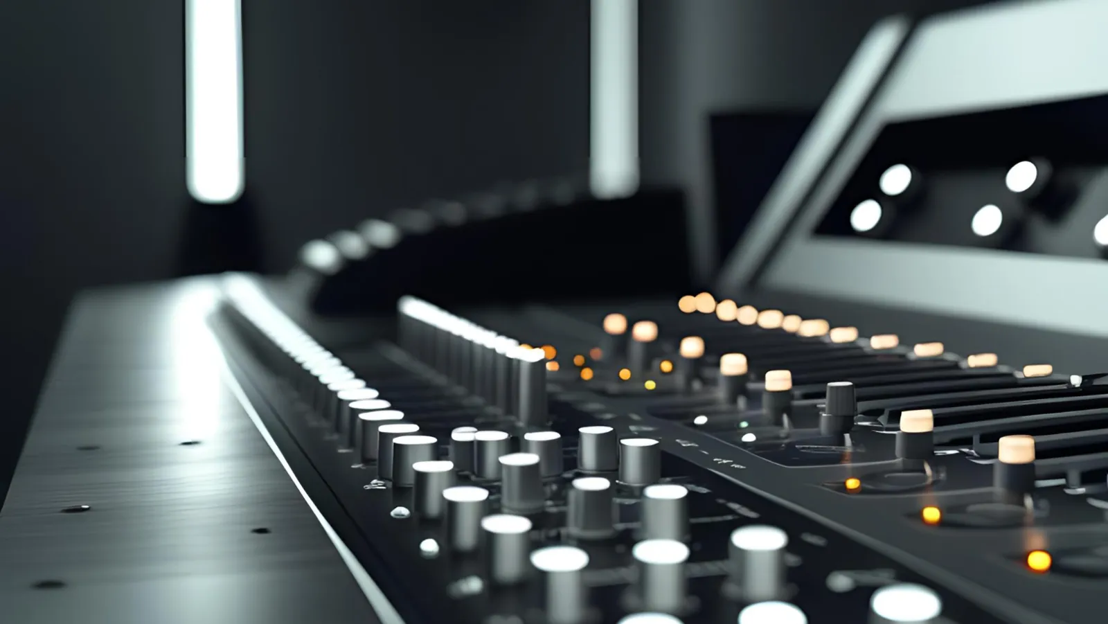 AV control room with touch panel and mixing console — Bay Area