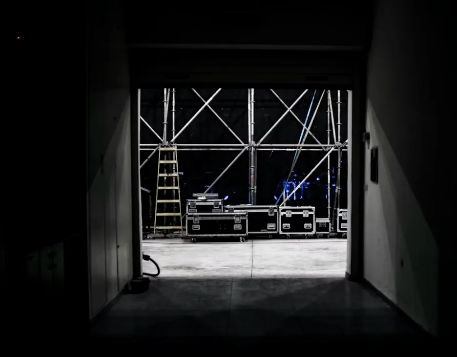 Stage truss and rigging installation in Bay Area venue