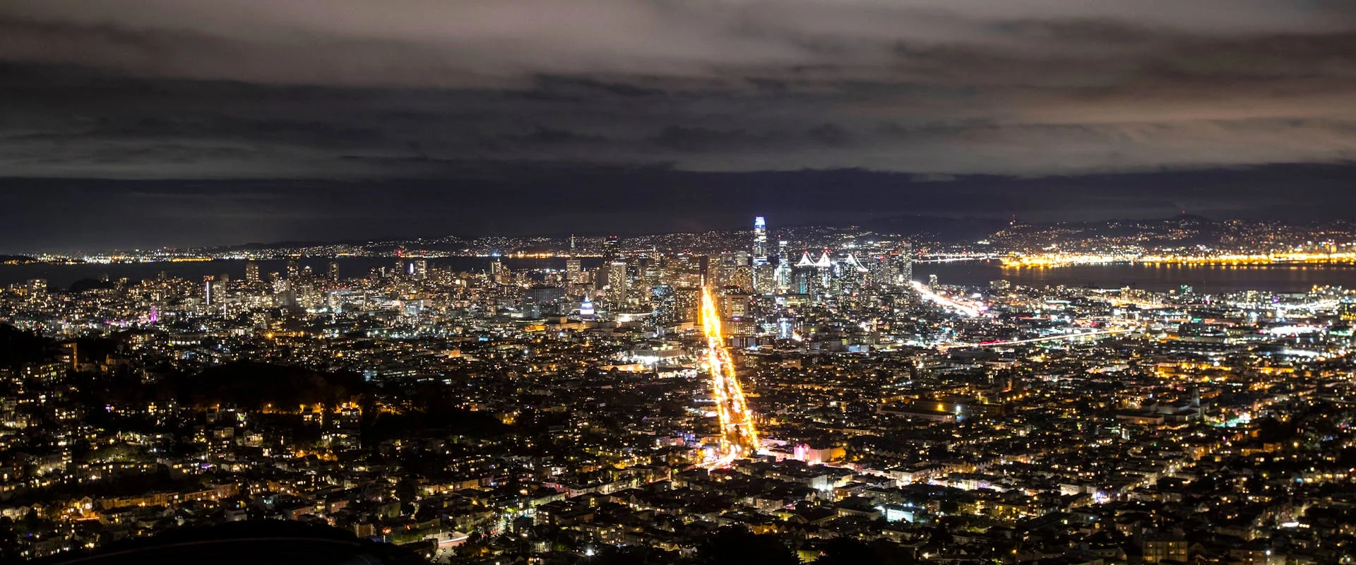San Francisco night panorama from Twin Peaks