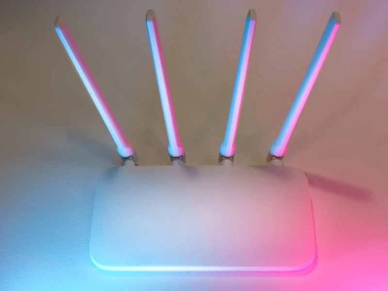 Modern Wi-Fi router with antennas