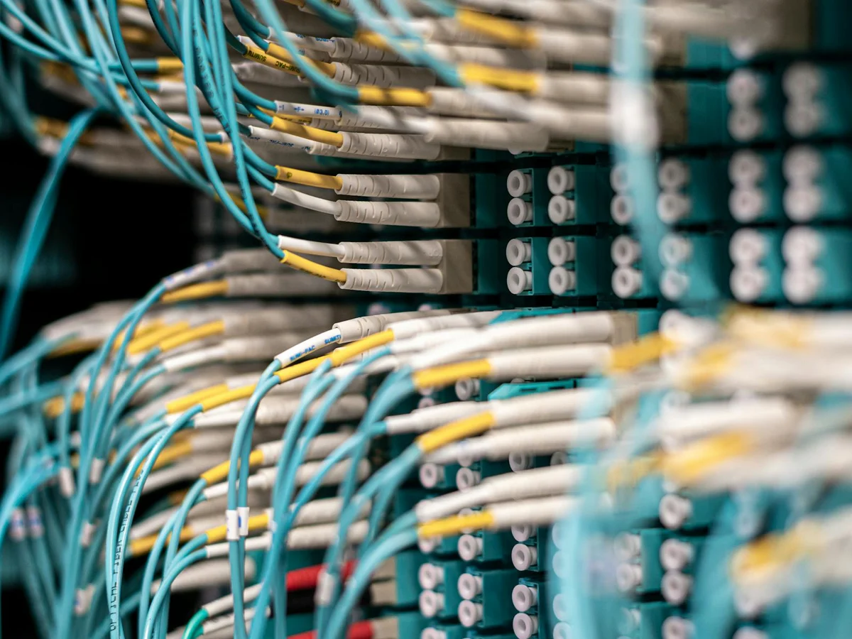 Structured cabling and patch cords organized in a rack