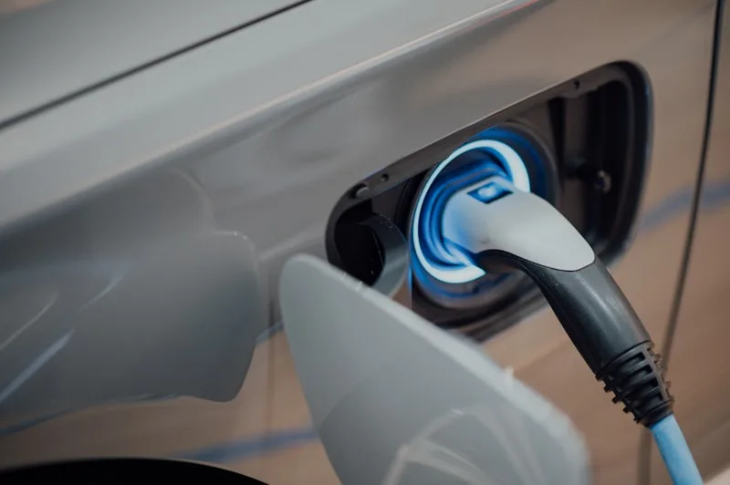 Level 2 EV charger plug close-up